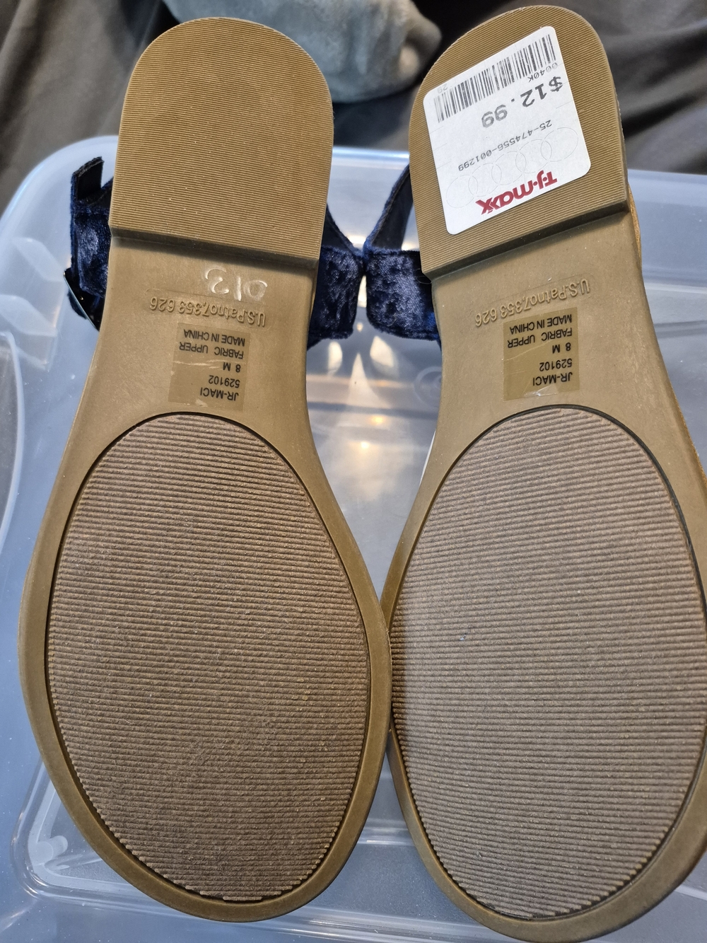 Rampage Navy Velvet Ankle Strap Sandals - Picture 2 of 4